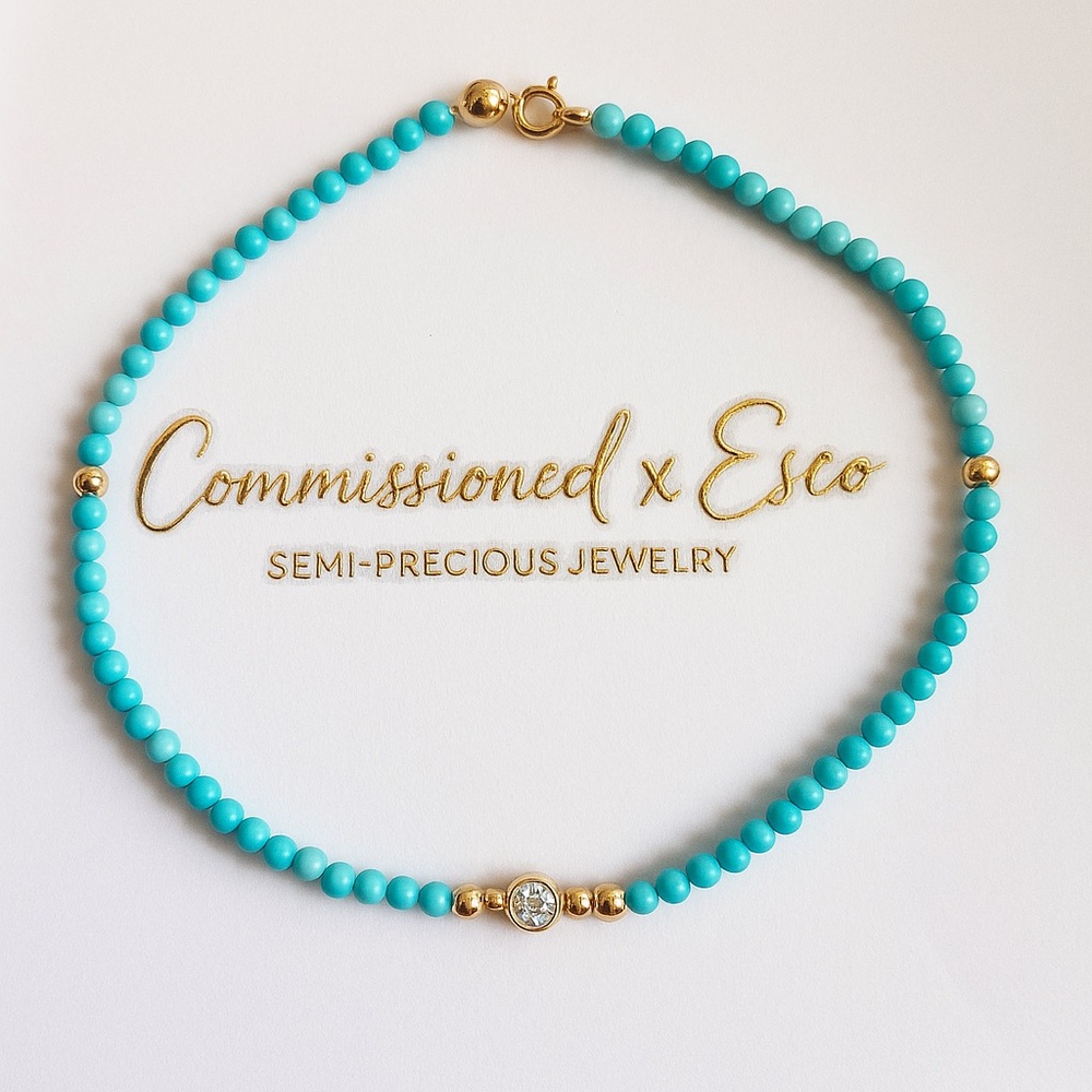 Diamond and Turquoise Dual Station Bracelet